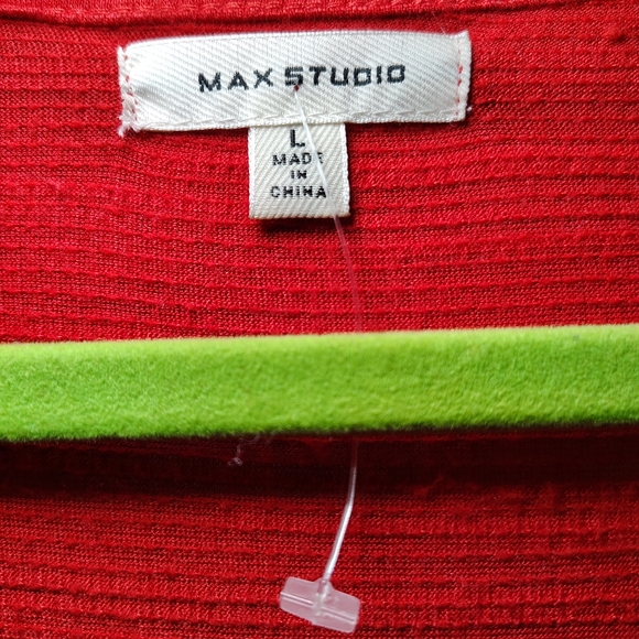 Max Studio Crinkled Jersey Flutter Sleeve Wrap Midi Dress – Size Large – NWOT - Picture 4 of 10